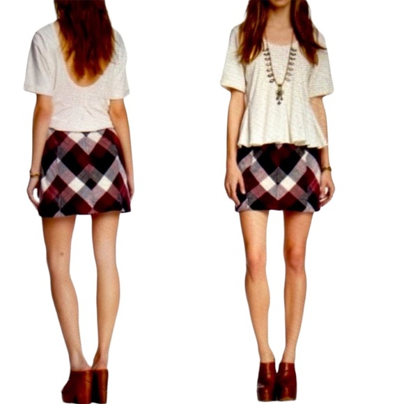 Free People Plaid Short Skirt - Picture 1 of 7